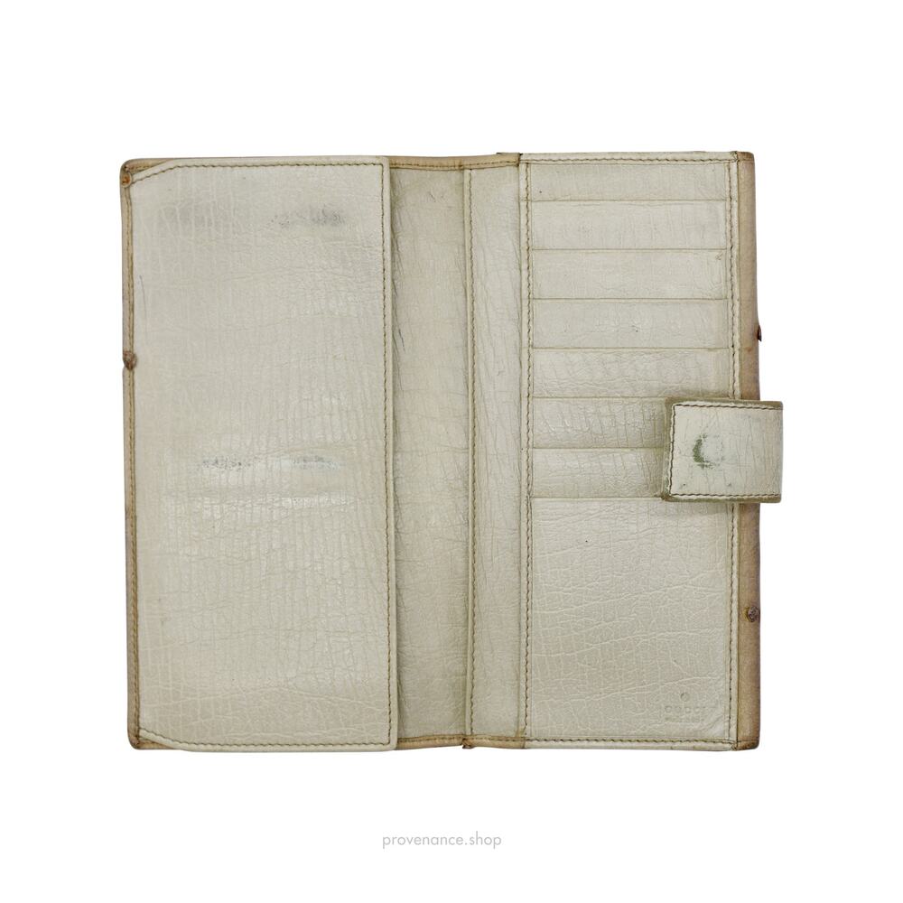 🔴 Gucci Horsebit Long Wallet - Ivory Ostrich Leather - Picture 6 of 10